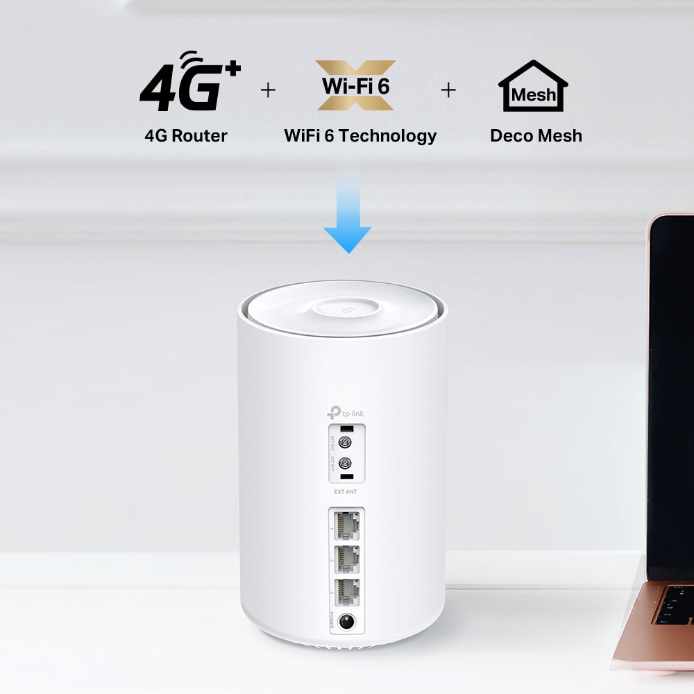 TP-Link Deco X50-4G 4G+ AX3000 Whole Home Mesh Wi-Fi 6 Router | 3× Gigabit ports TP-Link Deco X50-4G 4G+ AX3000 Whole Home Mesh Wi-Fi 6 Router | 3× Gigabit ports